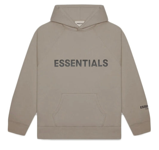 Fear of God Essentials Pullover Hoodie Applique Logo Taupe