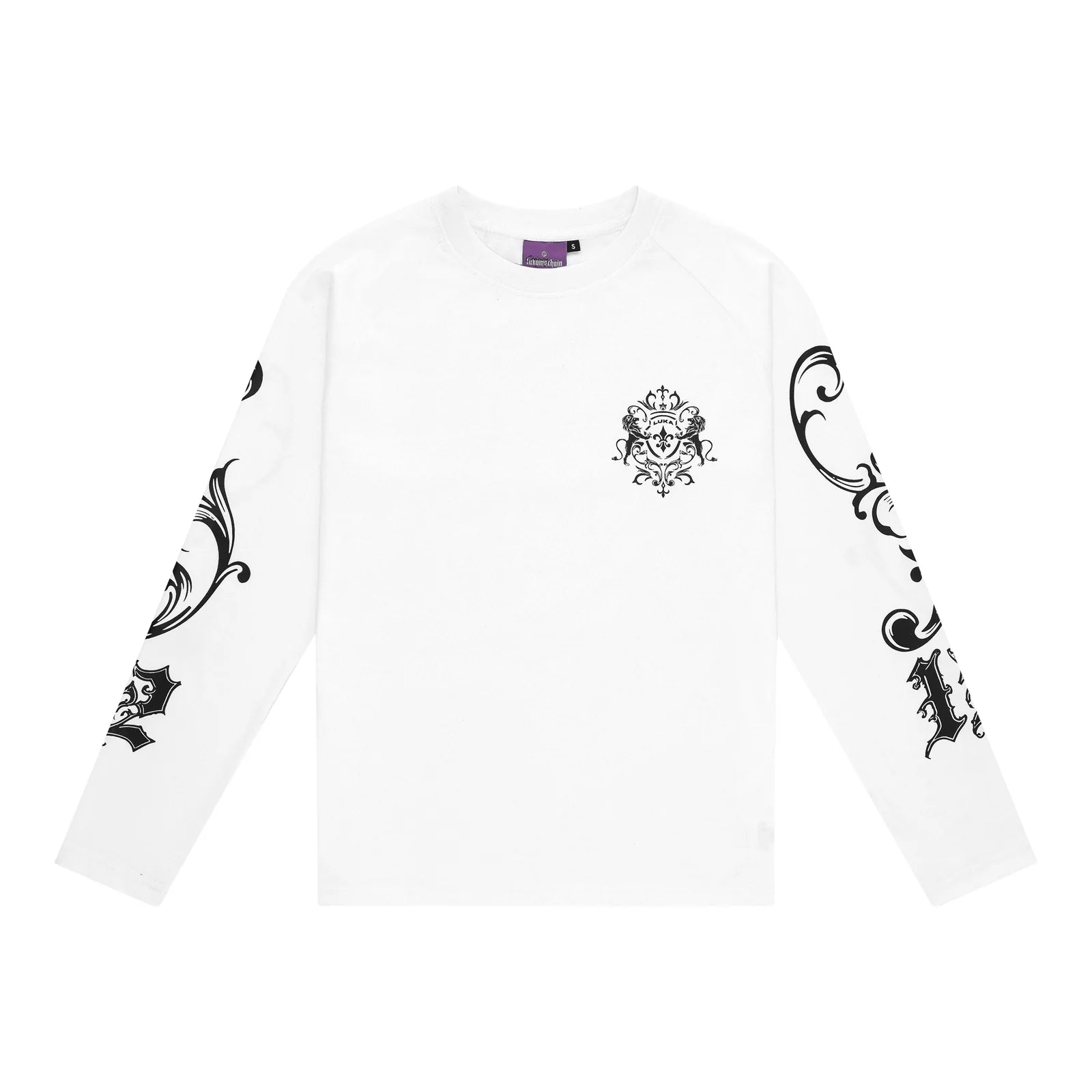 LUKAMACHAIN ​​Longsleeve White - Ancient Flower