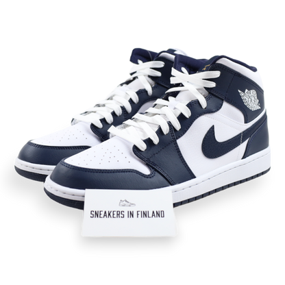 Jordan 1 Mid White Metallic Gold Obsidian