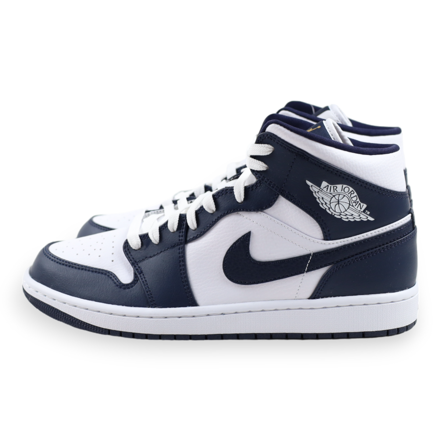 Jordan 1 Mid White Metallic Gold Obsidian