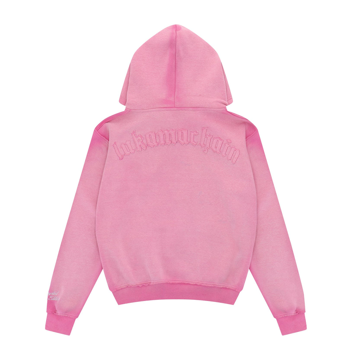 LUKAMACHAIN ​​Distressed Zip Hoodie Pink